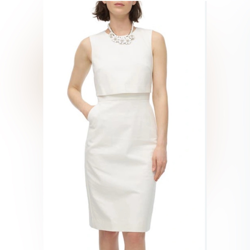 J. CREW GOING PLACES COTTON DRESS IN IVORY